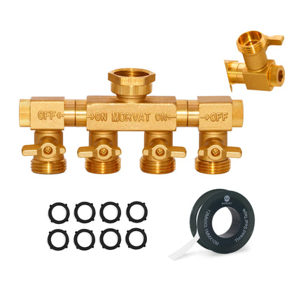 Morvat four-way splitter with rotating arms for flexible watering setups