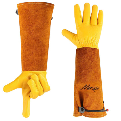 Morzejar Rose Pruning Gloves close-up showing thorn resistance for pruning.