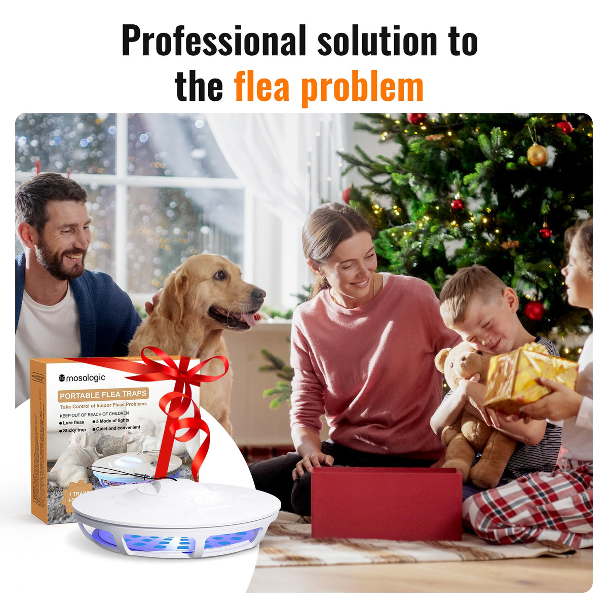 Mosalogic trap grooves prevent tampering by pets or curious hands