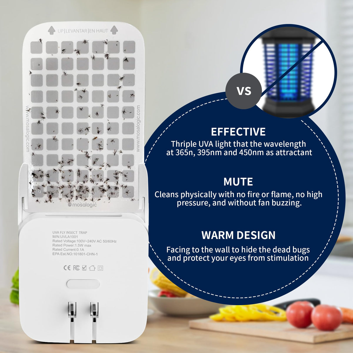 Mosalogic energy-efficient pest trap reduces insects efficiently