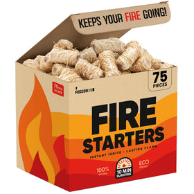 Moscow-Mix fire starter bulk pack ready for quick, convenient campfire lighting.
