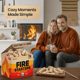 Moscow-Mix fire starter used for wood stoves and fireplaces.