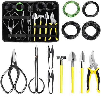 MOSFiATA bonsai tools set with PU leather bag for organized pruning