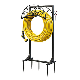 MOSIKEN garden hose holder base with five spikes for stability in the yard