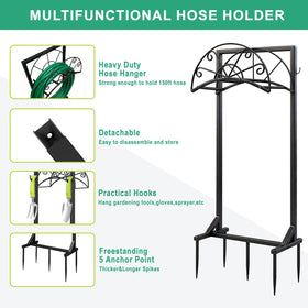MOSIKEN hose holder detachable design shown assembled for versatile yard placement