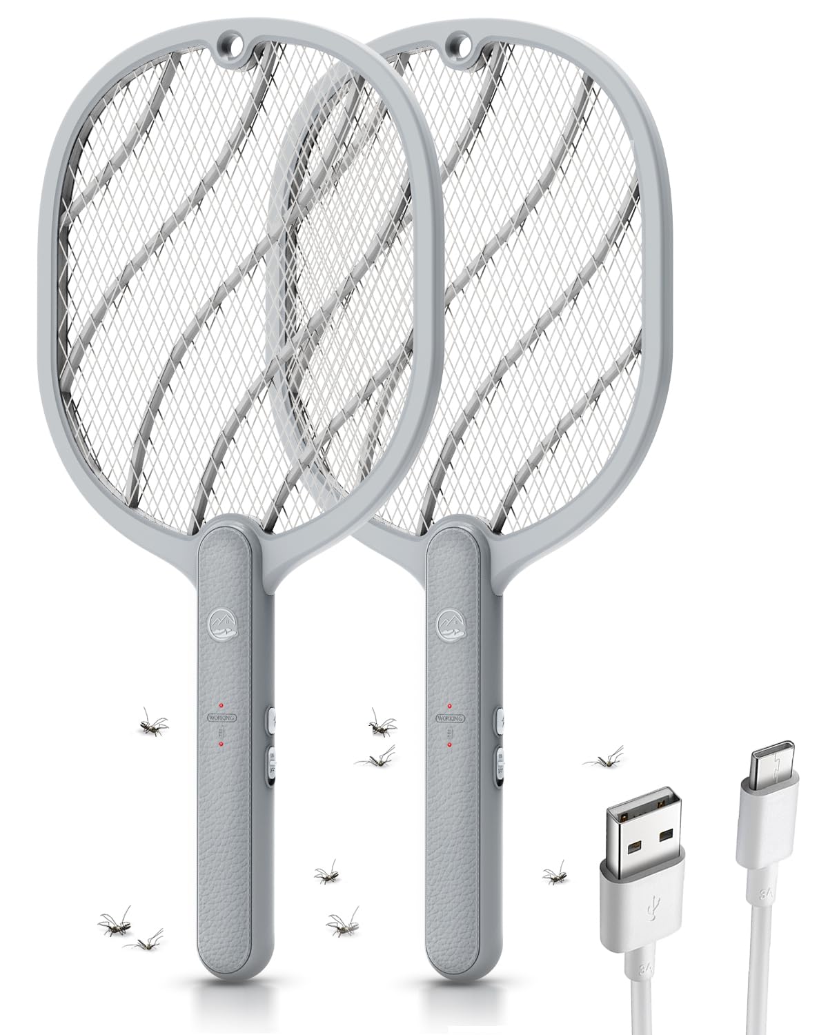 Mosiller electric fly swatter 3800V grid delivers rapid pest elimination on contact