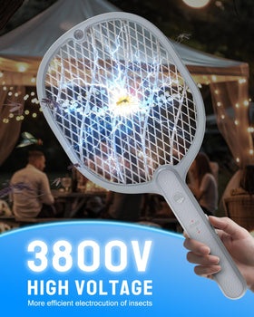 Mosiller fly zapper with ergonomic leather-textured handle for comfortable use