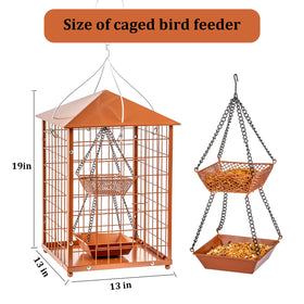 Mosloly Mealworms Bird Feeder: large cage provides generous space for backyard birds.