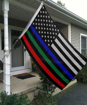 Mosprovie embroidered stars on flag provide durable color on both sides.