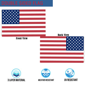 Mosprovie heavy-duty US flag 2x3 designed for outdoor durability and sun resistance