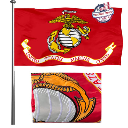 Mosprovie USMC flag with double-sided embroidery for bright, long-lasting outdoor display.