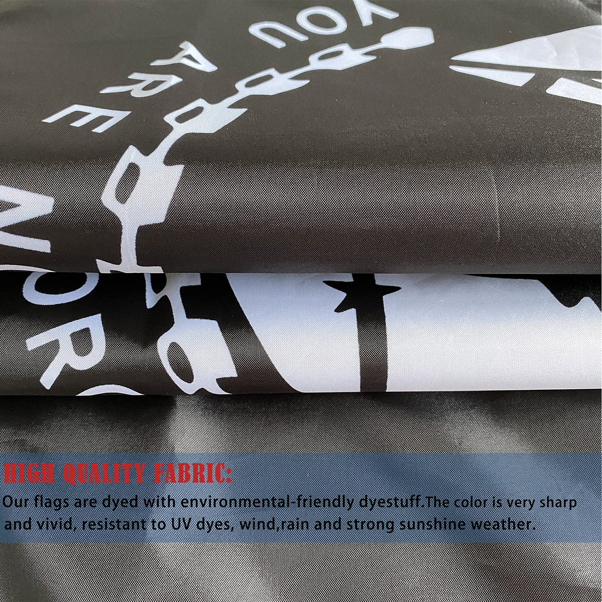Pow Mia flag with brass grommets enables quick, secure hanging.