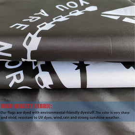 Pow Mia flag with brass grommets enables quick, secure hanging.