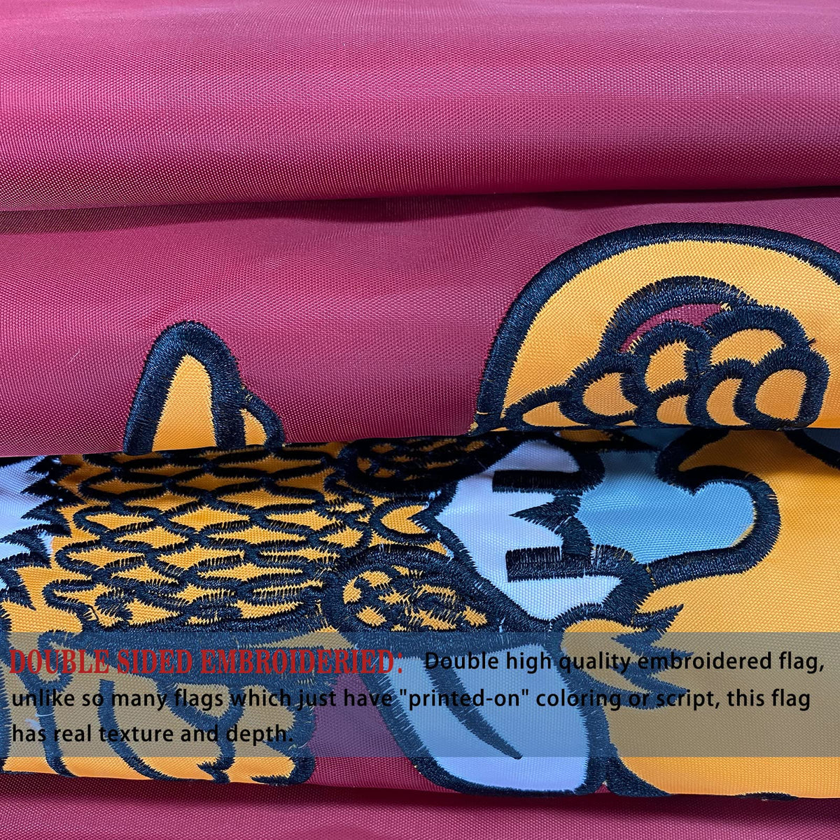 Mosprovie flag double-sided embroidery detail ensures high visibility.