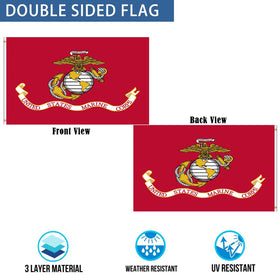 Mosprovie flag close-up showing heavy-duty polyester and reinforced stitching for outdoor resilience.