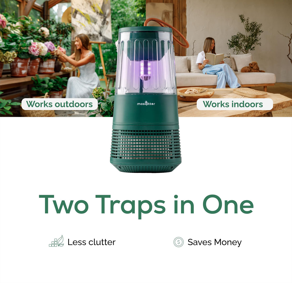 Mosqitter Mini attracts and eliminates mosquitoes and gnats