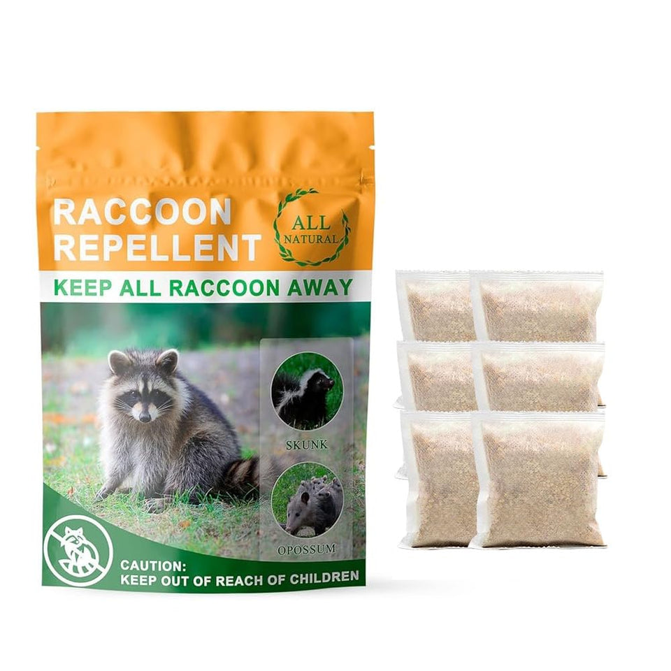 Mosquashield natural raccoon repellent granules 6-pack ready to deploy around trash bins.