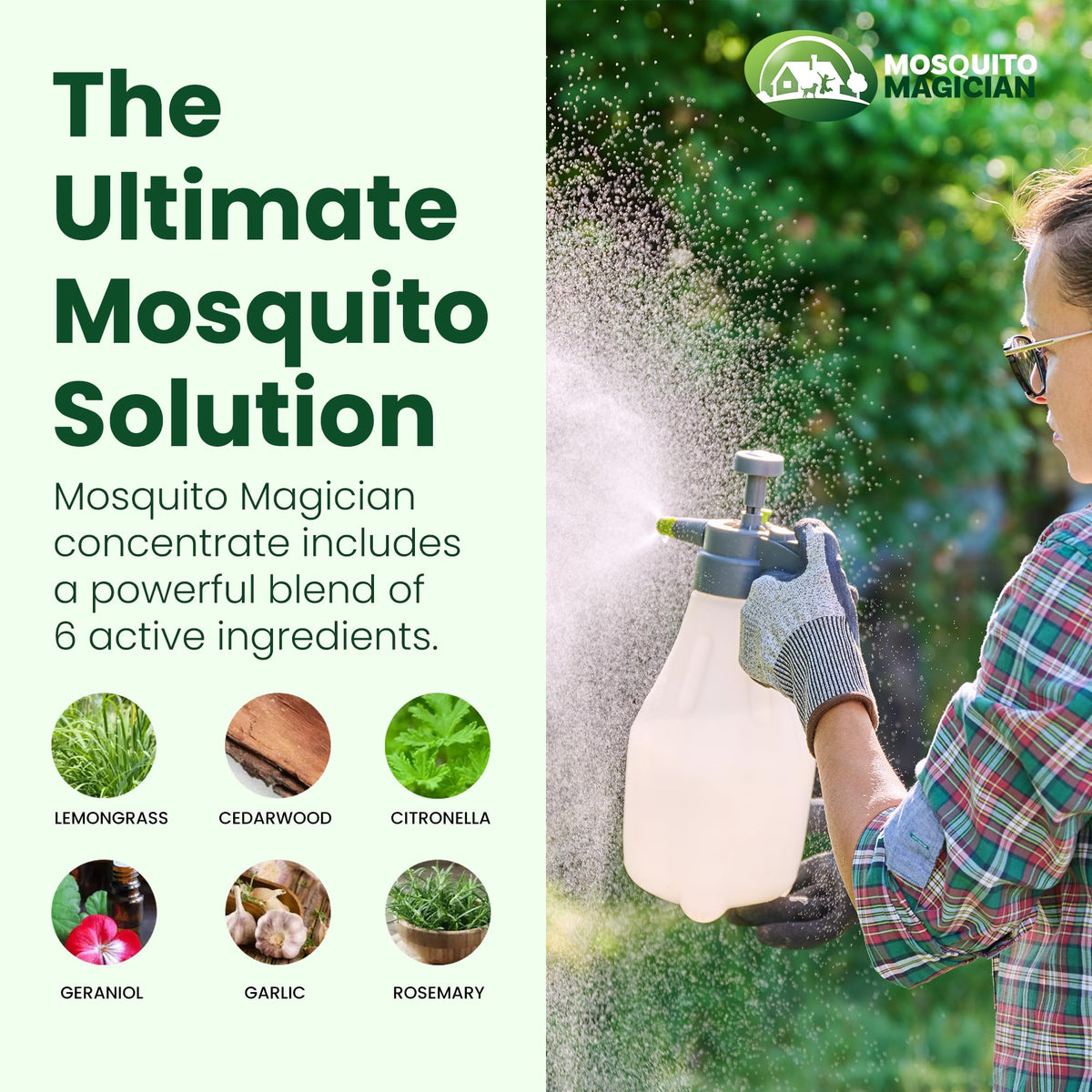 Mosquito Magician two-gallon bottle ready to treat up to 8,000 sq ft