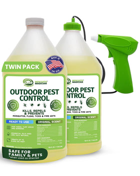 Mosquito Magician battery sprayer in action delivering even spray across a patio