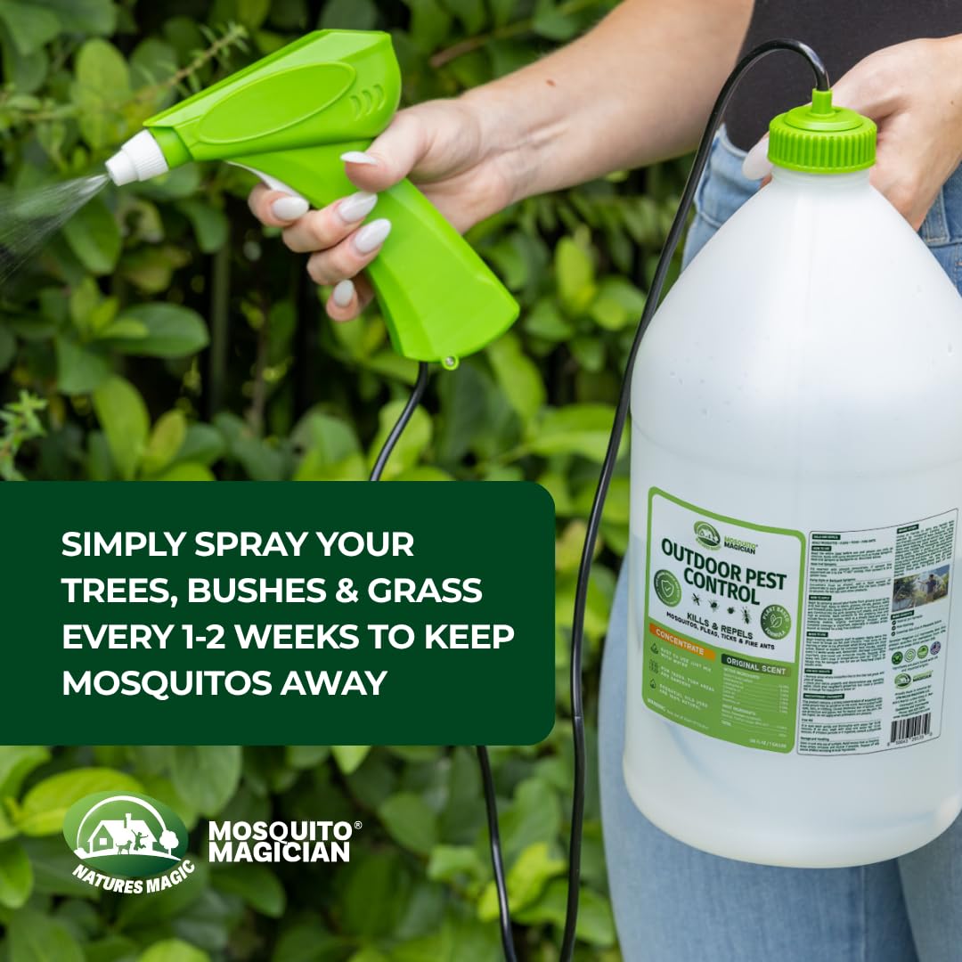 Mosquito Magician ready-to-use bottle shown for effortless outdoor treatment
