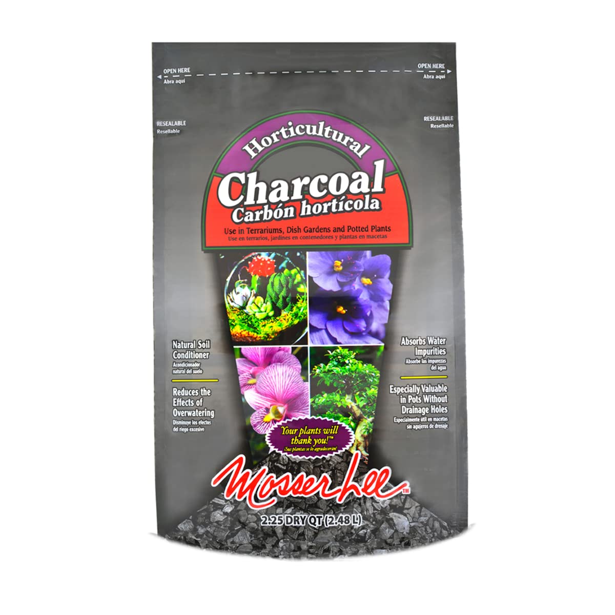Mosser Lee ML0810 horticultural charcoal bag close-up for soil moisture management.