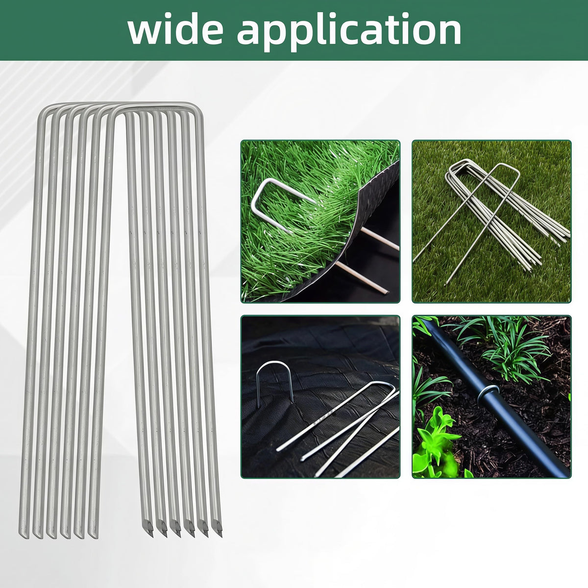 Mostantu 201Pcs u-shaped staples 100pcs securing edges for tidy lawn installation