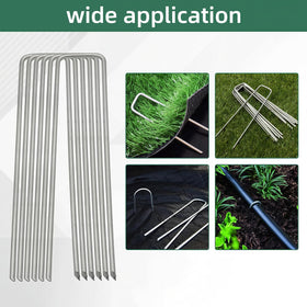 Mostantu 201Pcs u-shaped staples 100pcs securing edges for tidy lawn installation