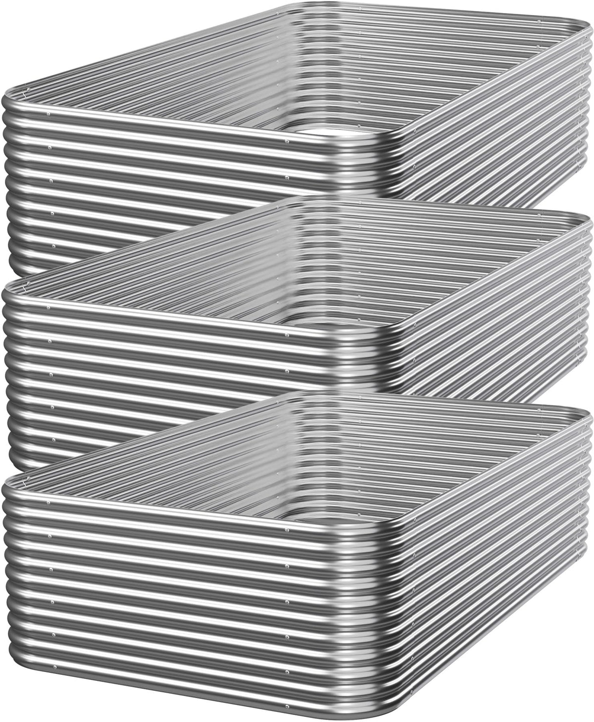Mostmahes 3-piece tall galvanized raised bed during assembly demonstrates quick setup