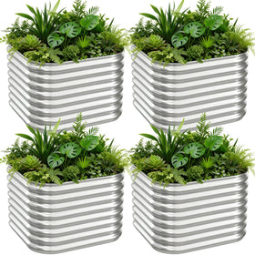Mostmahes galvanized raised bed placed along a flower border for decor.
