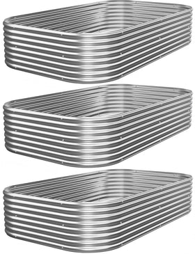 Mostmahes galvanized raised garden bed 3x2ft with open bottom for drainage and root growth.