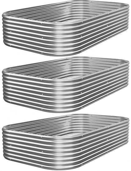 Mostmahes galvanized raised garden bed 3x2ft with open bottom for drainage and root growth.