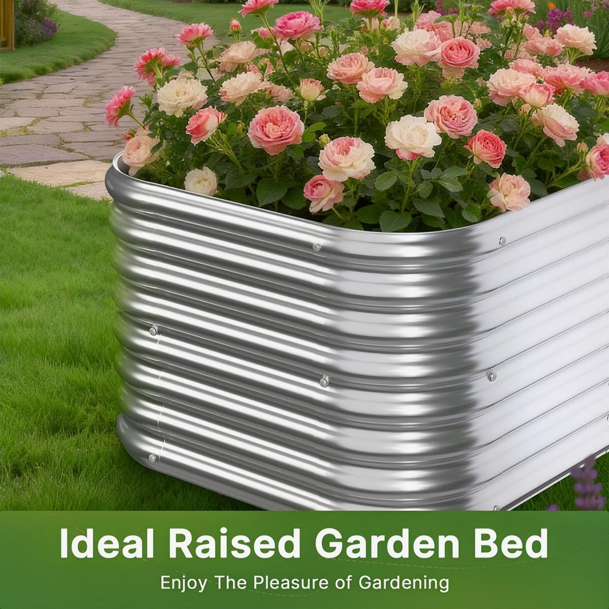 Mostmahes galvanized steel frame withstands sun and rain for long lasting outdoor use.