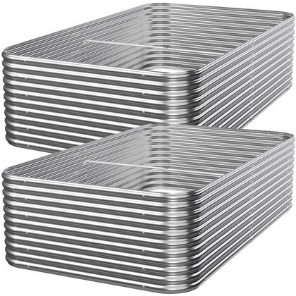Mostmahes two-pack 8ft galvanized raised bed ready for versatile garden planting.