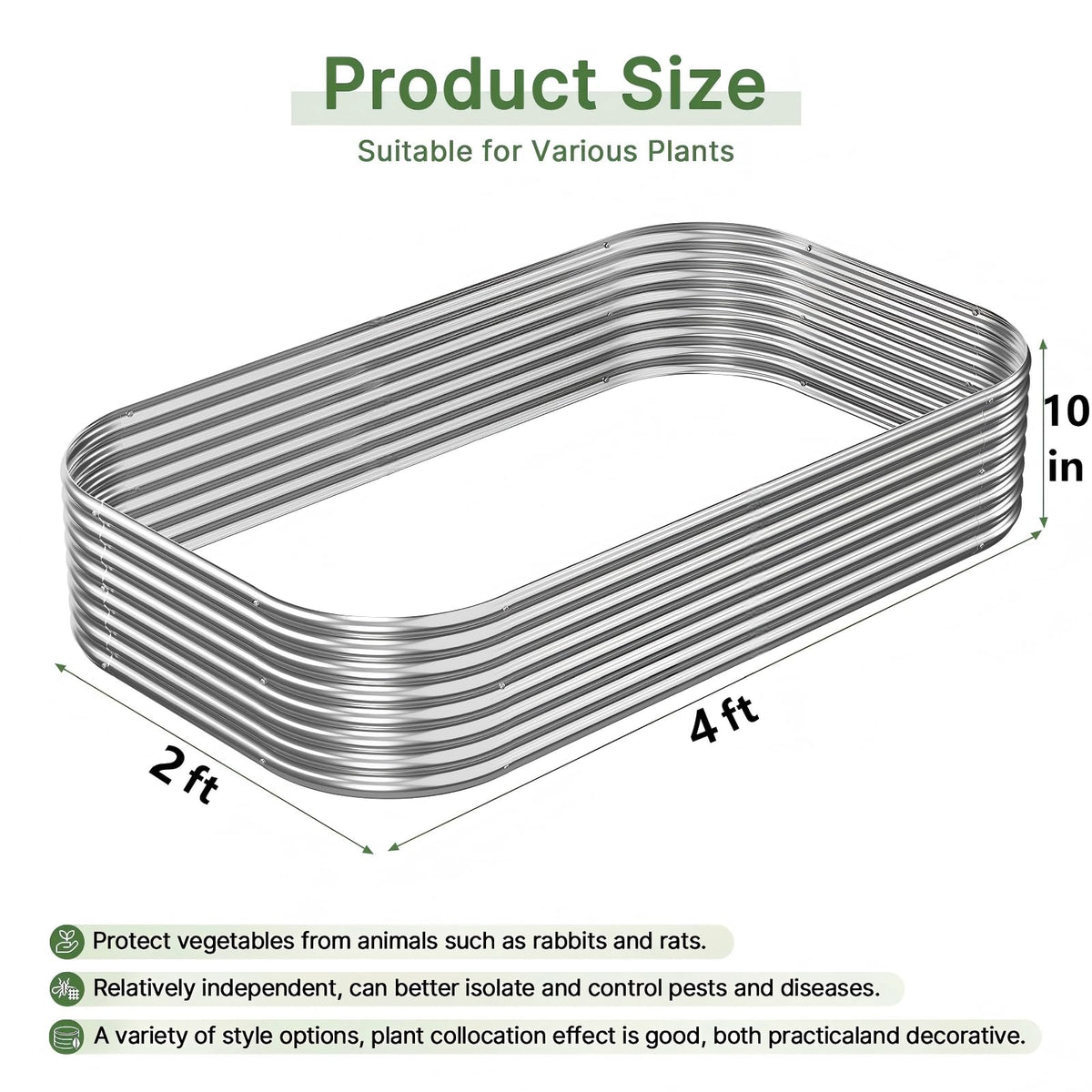 Mostmahes wavy-frame galvanized bed offers durable construction for long-term use.