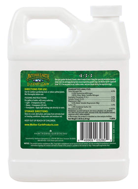 Mother Earth LiquiCraft Grow measuring spoon shows precise dilution for feeding.