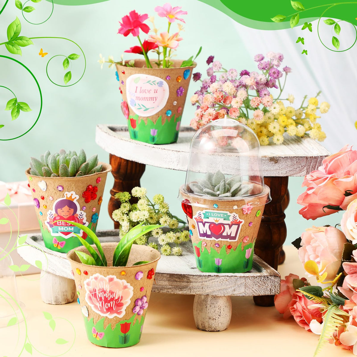 Motipuns paper flowerpots provide sturdy, recyclable bases for kid-friendly planting projects.
