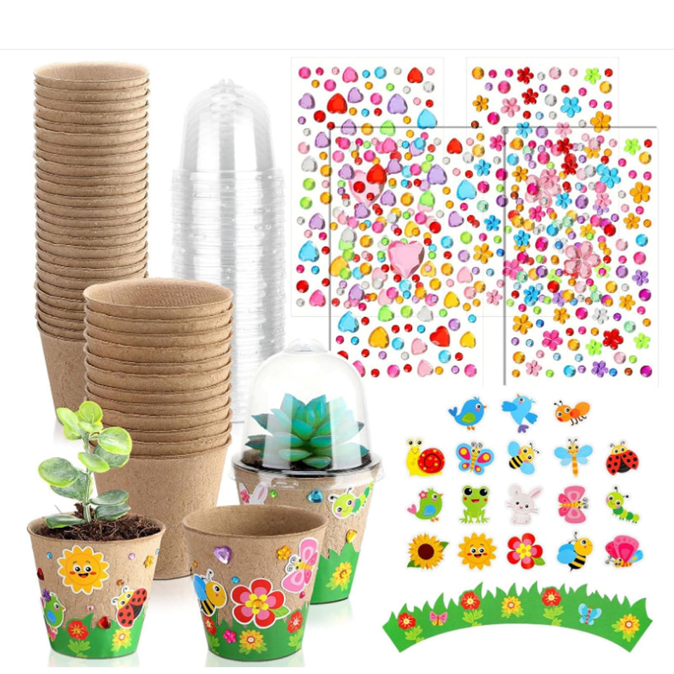 Motipuns spring Mothers Day garden pot kit ready for DIY craft projects