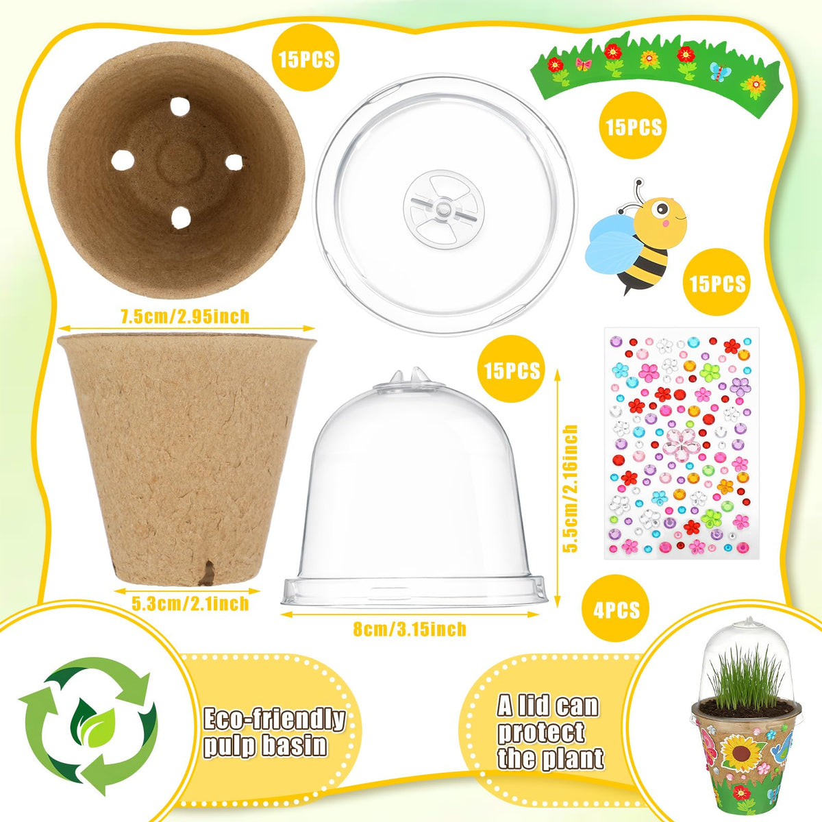 Motipuns transparent dome covers for observing plant growth