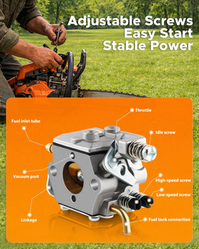 MOTOALL Echo WT-946 internal-venturi close-up highlighting precise fuel metering.