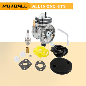 MOTOALL carburetor set includes mounting gasket and fuel cup.