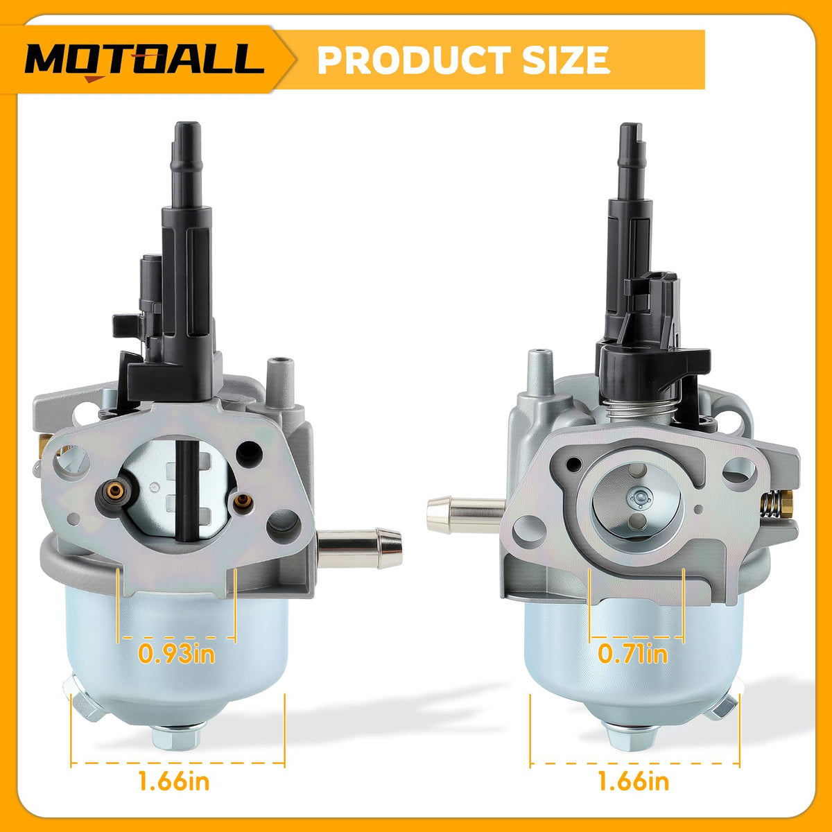 MOTOALL carburetor ports aligned for easy installation and reliable performance