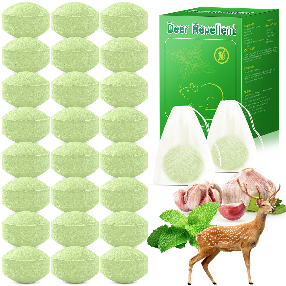 Motrapso deer repellent peppermint ball pack 1 protects garden plants from deer intrusion
