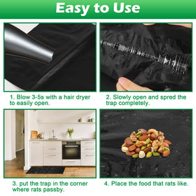 Motrapso sticky trap 26x11 indoor-outdoor use fits many spaces.