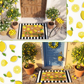 Moucuny cotton and synthetic rug blends softness with resilience.