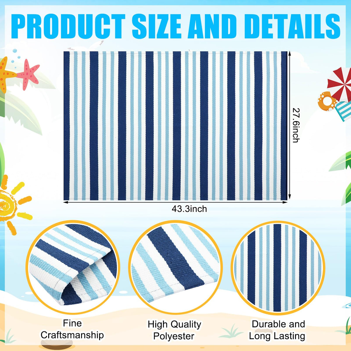 Moucuny door mat in polyester resists fade and everyday wear.