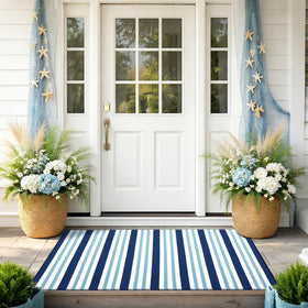 Moucuny machine-washable rug simplifies cleanup after outdoor visits.