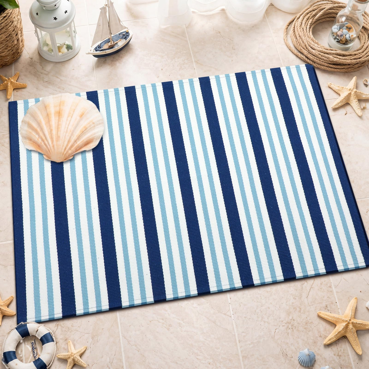 Moucuny layering-friendly rug base supports stylish entryway displays.