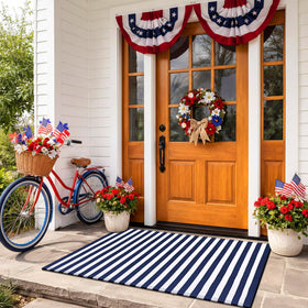 Moucuny patriotic rug blends modern and rustic styles for seasonal decor