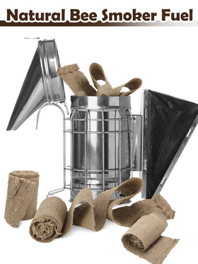 Moukeren bee smoker fuel being lit, designed for quick ignition.