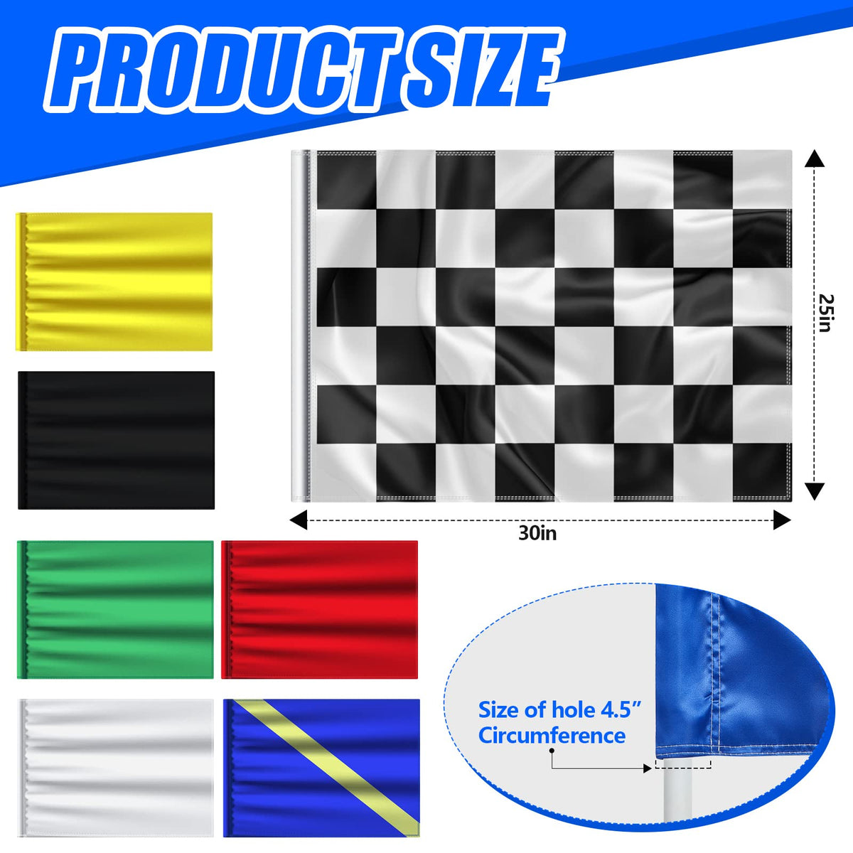 Moukeren checkered flag 25x30 inch for end signals on track